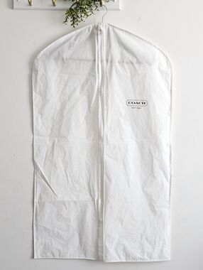 Coach White Garment Bag Travel Suit Dress Cover Storage Zip Cover 24x40